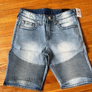 True Religion Geno Relaxed Slim Moto Stretch Denim Short NWT